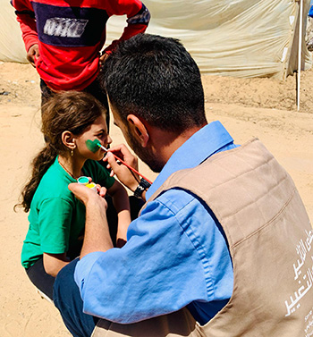 Ahmed Al-Halabi, a young volunteer from Gaza City