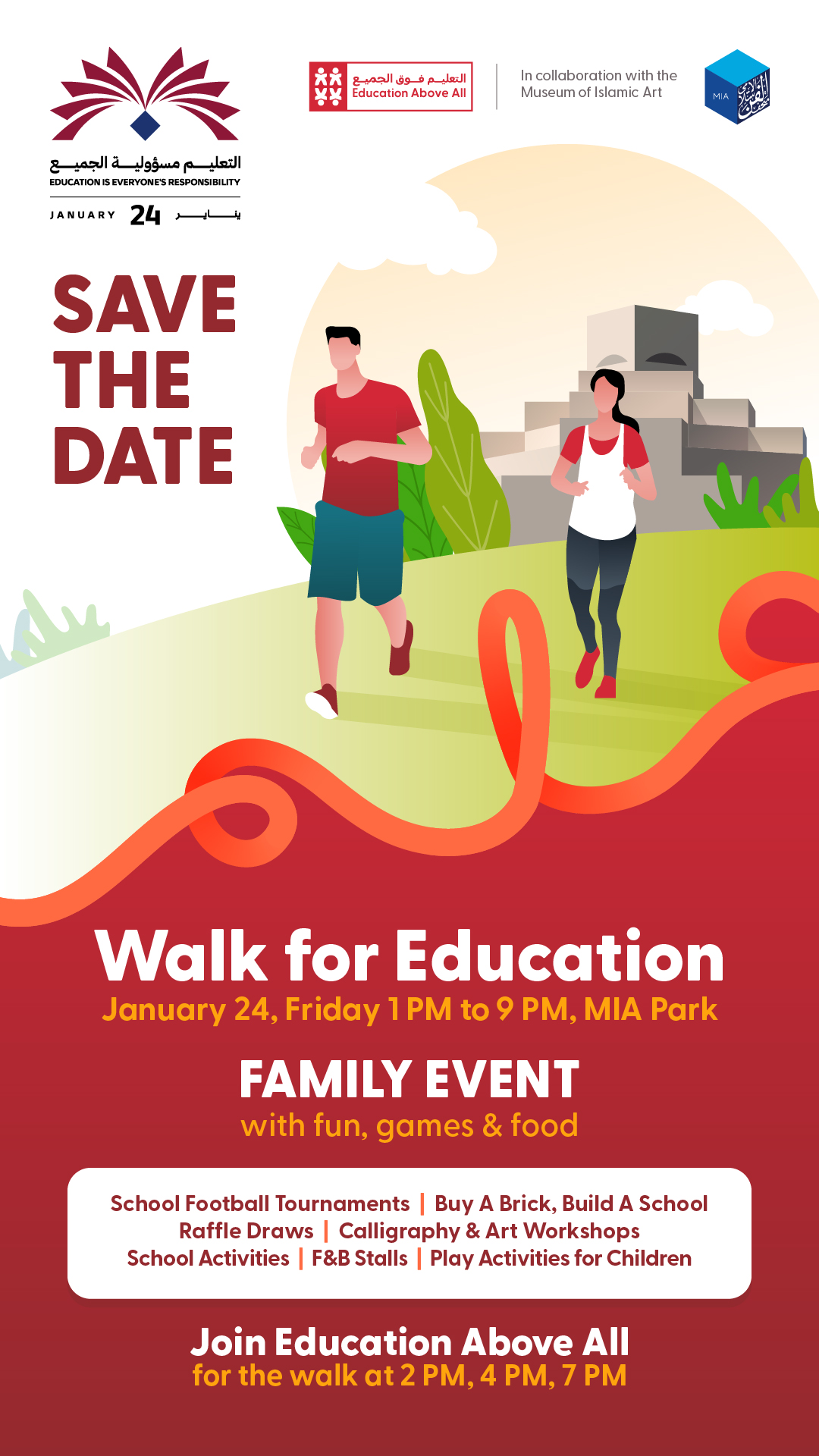 Save the Date, Walk for Education, Jan 24th, 2025