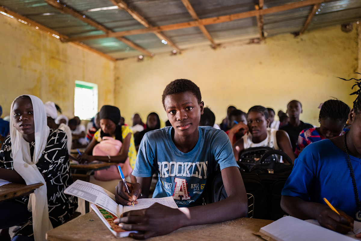 Thierno in the classroom.