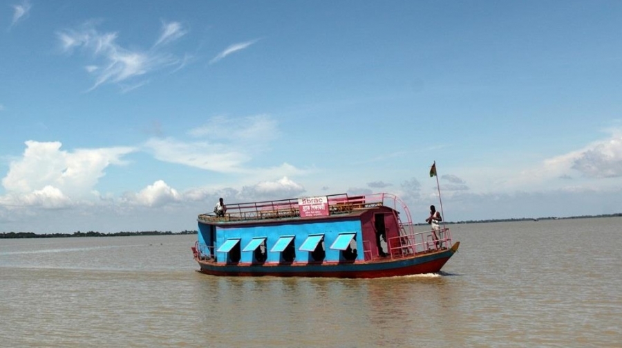 BRAC Boat School underway to the next island.